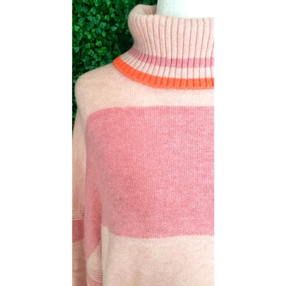 8. J.Crew Striped turtleneck sweater in Supersoft yarn - pink - Picture 4 of 8